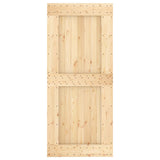 Sliding Door with Hardware Set 90x210 cm Solid Wood Pine 3203168