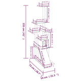 Cat Tree with Sisal Scratching Posts Cream 155 cm 171515