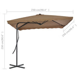 Garden Parasol Taupe Polyester Large Rotatable Garden Parasol 44884