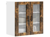 Wall Glass Cabinet PORTO Smoked Oak 60 x 31 x 80 cm 885440