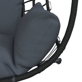 Hanging Egg Chair with Stand Anthracite Rattan and Steel 4007409