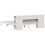 Bookcase Bed without Mattress White 180x200 cm Super King Solid Wood Pine 3322522