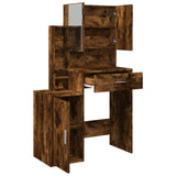 Dressing Table with Cabinet Smoked Oak 80x35x132 cm 848238