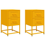 ZNTS Bedside Cabinets 2 pcs Mustard Yellow 36x39x60.5 cm Steel 846465