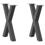 ZNTS Dining Table Legs X-Shaped 2 pcs Anthracite 60x cm Steel 4012974