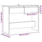 ZNTS Console Table Artisan Oak 100x35x76.5 cm Engineered Wood 856785