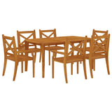 Garden Dining Set Brown Solid Acacia wood Large Seats Many 3058004