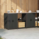 Kitchen Storage Set HATTEM 3 pcs Black Cold-rolled Steel 3392694