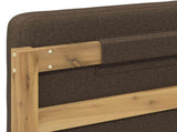 Bed Frame with Upholstered Headboard Whitewash and Taupe 3405058