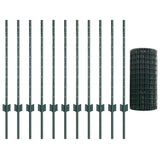 Welded Wire Fence 25 x 0.8 m PVC-Coated Steel Green 3336006