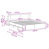 Bed Frame with Storage Black 200 x 200 cm Engineered Wood 3433985