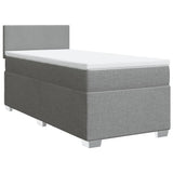 Box Spring Bed with Mattress Light Grey 100x200 cm Fabric 3285792