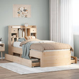 Bookcase Bed without Mattress 90x190 cm Single Solid Wood Pine 3308981