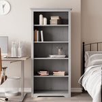 ZNTS Bookcase BODO Grey 80x38x180 cm Solid Wood Pine 5-Tier 355082