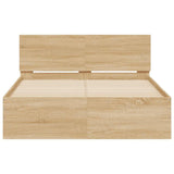 Bed Frame Sonoma oak Engineered wood and plywood Double Bed Frame 3207625
