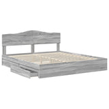 Storage Bed Grey Sonoma 180 x 200 cm Engineered Wood 3413073