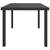 Garden Table Black 140x90x74 cm Aluminium and WPC 312207