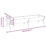 BBQ Tray Silver 158x42x31 cm Stainless Steel 319968
