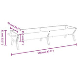 BBQ Tray Silver 158x42x31 cm Stainless Steel 319968