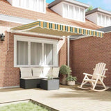 Retractable Awning Manual Green and yellow 350 x 250 cm Fabric 3330447