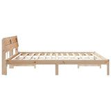 Bed Frame with Headboard Brown 180 x 200 cm Solid Pine Wood 872767