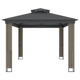 Gazebo with Double Roof Anthracite 3.94x2.96 m Steel 368447