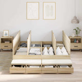 Storage Bed Frame with Drawer Sonoma Oak 236.5 x 140 x 31.5 cm 3335639