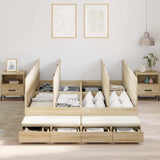 Storage Bed Frame with Drawer Sonoma Oak 160 cm Engineered Wood 3335655