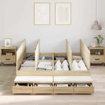 Storage Bed Frame with Drawer Sonoma Oak 236.5 x 160 x 31.5 cm 3335655