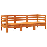 Garden Sofa Wax Brown Solid Pine Wood 3-Seater Modular 838030