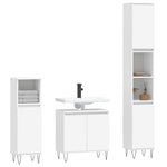 ZNTS 3 Piece Bathroom Cabinet Set White Engineered Wood 3187789