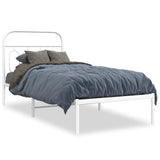 Metal Bed Frame without Mattress with Headboard White 90x190cm 377158