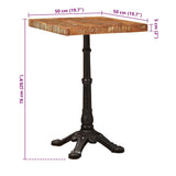 Bistro Table Brown 50 x 50 x 76 cm Solid Reclaim Wood 42013027