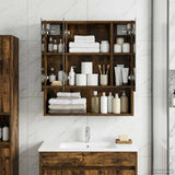 Bathroom Mirror Cabinet Smoked Oak 60 x 14.5 x 70 cm 889187