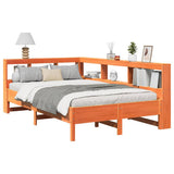 Bookcase Bed without Mattress Wax Brown 120x190 cm Solid Wood Pine 3324441