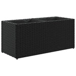ZNTS Garden Planter with 2 Pots Black 72x30x32 cm Poly Rattan 366422
