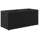 ZNTS Garden Planter with 2 Pots Black 72x30x32 cm Poly Rattan 366422