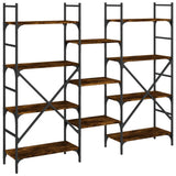 Bookshelf Smoked Oak 160x28.5x136.5 cm Engineered Wood 838875