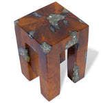 Stool Solid Teak Wood and Resin 243470