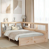 Bookcase Bed without Mattress 120x200 cm Solid Wood Pine 3324354