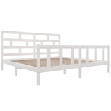 3101369 Bed Frame without Mattress White Solid Wood 200x200 cm