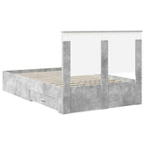Bed Frame Concrete Grey 135 x 190 cm Engineered Wood 3409661