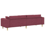 Fabric Sofa with Cushion Wine Red 208 cm Fabric 3335146