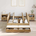 Storage Bed Frame with Drawer Artisan oak 236.5 x 120 x 31.5 cm 3335636
