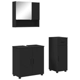 Bathroom Furniture Set 3 pcs Black Engineered wood & Metal 3392954