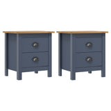 Bedside Cabinets Hill 2pcs Grey 46x35x49.5 cm Pine Wood 288909