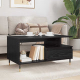 Coffee Table Black Oak 90 x 49 x 45 cm Engineered Wood 882707