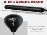 Adjustable Speed Bag, Boxing Bag, with Stand, Reflex Bar, Punching Pad, Black T3398P376819