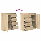 Sideboard with Drawers Sonoma Oak 71x35x84 cm Engineered Wood 861582
