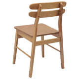 Dining Chair 2 pcs Natural Solid Rubber Wood 42020513